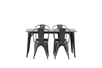 Tempe Matgrupp 140 cm Rektangulär med 4 Tempe stolar - Valnöt - Products - Möbler - Bord & matgrupp - Matgrupp