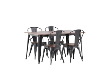 Tempe Matgrupp 140 cm Rektangulär med 4 Tempe stolar - Valnöt - Products - Möbler - Bord & matgrupp - Matgrupp