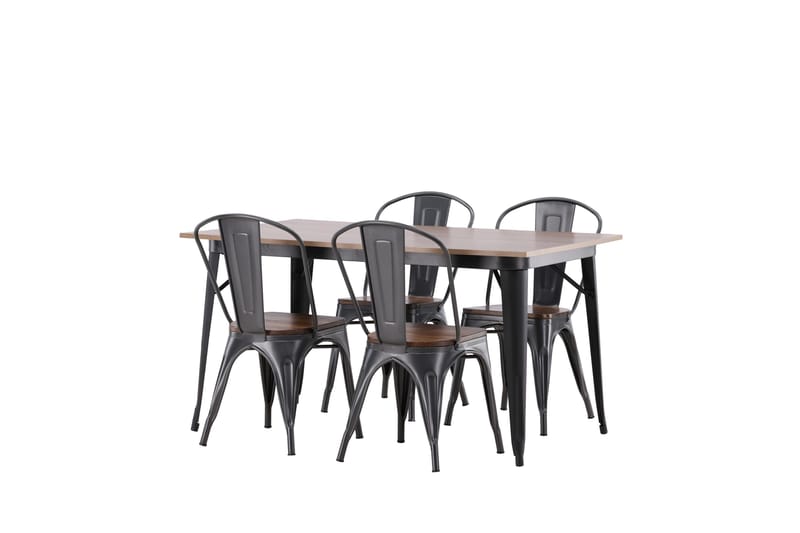 Tempe Matgrupp 140 cm Rektangulär med 4 Tempe stolar - Valnöt - Products - Möbler - Bord & matgrupp - Matgrupp