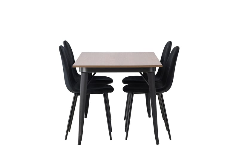 Tempe Matgrupp 140 cm Rektangulär med 4 Polar stolar - Svart - Products - Möbler - Bord & matgrupp - Matgrupp