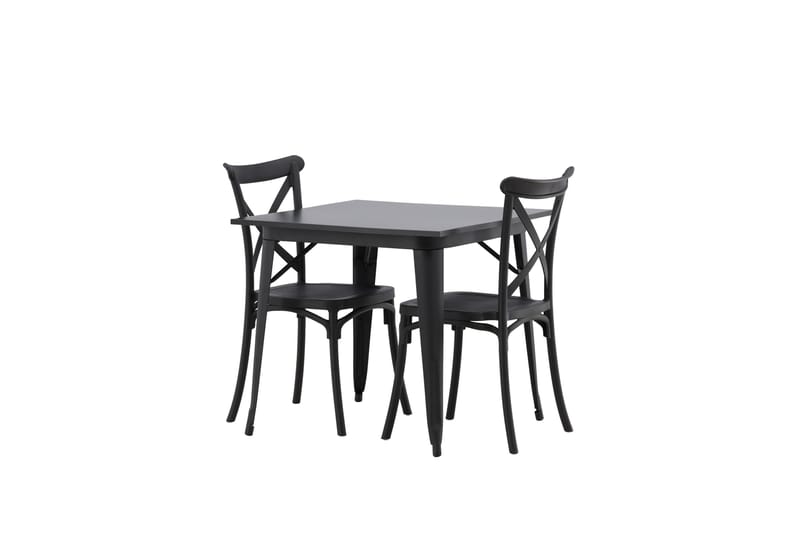 Tempe Matgrupp 80 cm Rektangulär med 2 Crosett stolar - Svart - Products - Möbler - Bord & matgrupp - Matgrupp