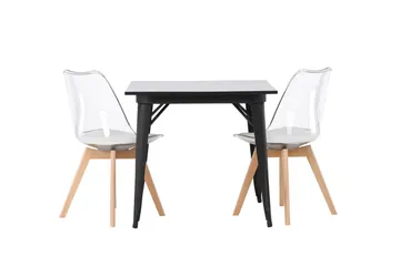Tempe Matgrupp 80 cm Rektangulär med 2 Edvin stolar - Svart - Products - Möbler - Bord & matgrupp - Matgrupp