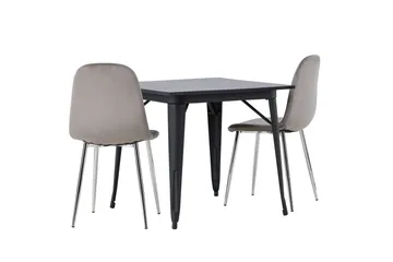 Tempe Matgrupp 80 cm Rektangulär med 2 Eva stolar - Svart - Products - Möbler - Bord & matgrupp - Matgrupp