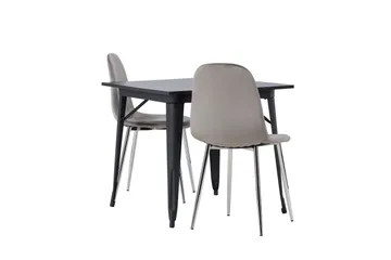 Tempe Matgrupp 80 cm Rektangulär med 2 Eva stolar - Svart - Products - Möbler - Bord & matgrupp - Matgrupp