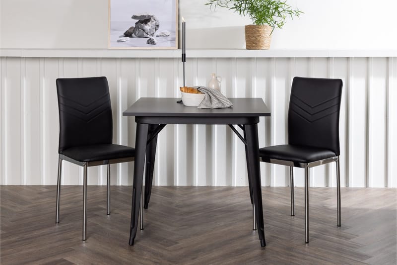 Tempe Matgrupp 80 cm Rektangulär med 2 Lily stolar - Svart - Products - Möbler - Bord & matgrupp - Matgrupp