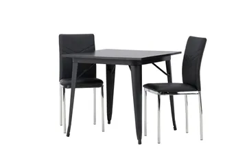 Tempe Matgrupp 80 cm Rektangulär med 2 Lily stolar - Svart - Products - Möbler - Bord & matgrupp - Matgrupp