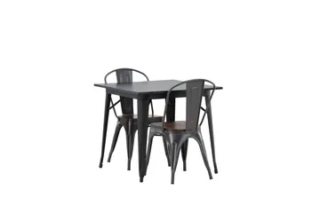 Tempe Matgrupp  80 cm Rektangulär med 2 Tempe stolar - Mörkgrå - Products - Möbler - Bord & matgrupp - Matgrupp