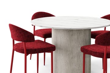 Uppveda Matbord 120 cm Rund med 4 st Jairam Matstolar - Vit - Products - Möbler - Bord & matgrupp - Matgrupp