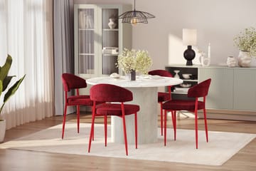 Uppveda Matbord 120 cm Rund med 4 st Jairam Matstolar - Vit - Products - Möbler - Bord & matgrupp - Matgrupp