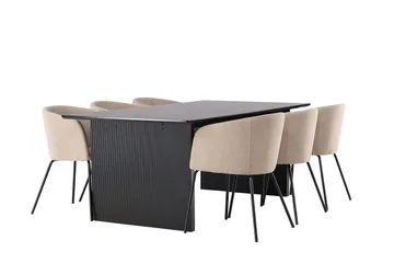 Vail Matgrupp 200 cm Rektangulär med 6 Berit stolar - Beige - Products - Möbler - Bord & matgrupp - Matgrupp