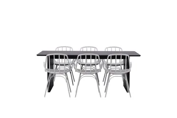 Vail Matgrupp 200 cm Rektangulär med 6 Dyrön stolar - Svart - Products - Möbler - Bord & matgrupp - Matgrupp