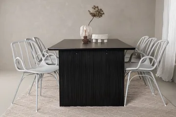 Vail Matgrupp 200 cm Rektangulär med 6 Dyrön stolar - Svart - Products - Möbler - Bord & matgrupp - Matgrupp