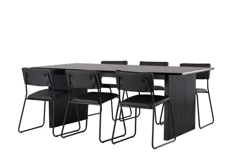 Vail Matgrupp 200 cm Rektangulär med 6 Kenth Stolar - Svart - Products - Möbler - Bord & matgrupp - Matgrupp