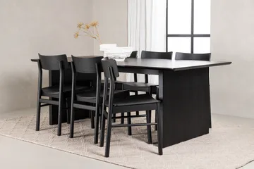 Vail Matgrupp 200 cm Rektangulär med 6 Montros stolar - Svart - Products - Möbler - Bord & matgrupp - Matgrupp