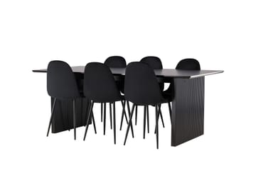 Vail Matgrupp 200 cm Rektangulär med 6 Polar stolar - Svart - Products - Möbler - Bord & matgrupp - Matgrupp