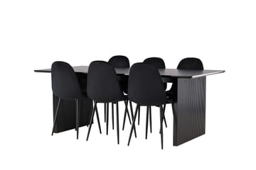 Vail Matgrupp 200 cm Rektangulär med 6 Polar stolar - Svart - Products - Möbler - Bord & matgrupp - Matgrupp