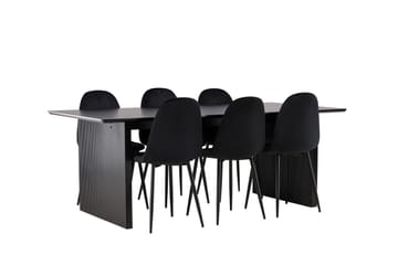 Vail Matgrupp 200 cm Rektangulär med 6 Polar stolar - Svart - Products - Möbler - Bord & matgrupp - Matgrupp