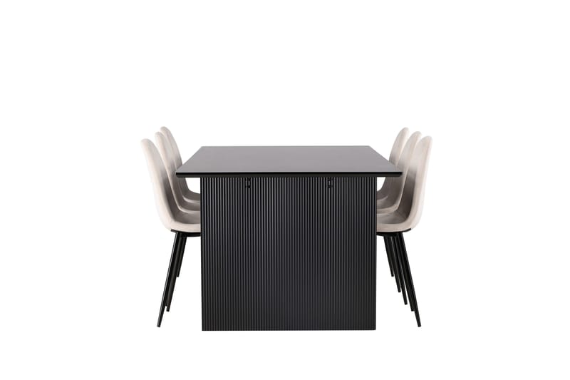 Vail Matgrupp 200 cm Rektangulär med 6 Polar stolar - Beige - Products - Möbler - Bord & matgrupp - Matgrupp