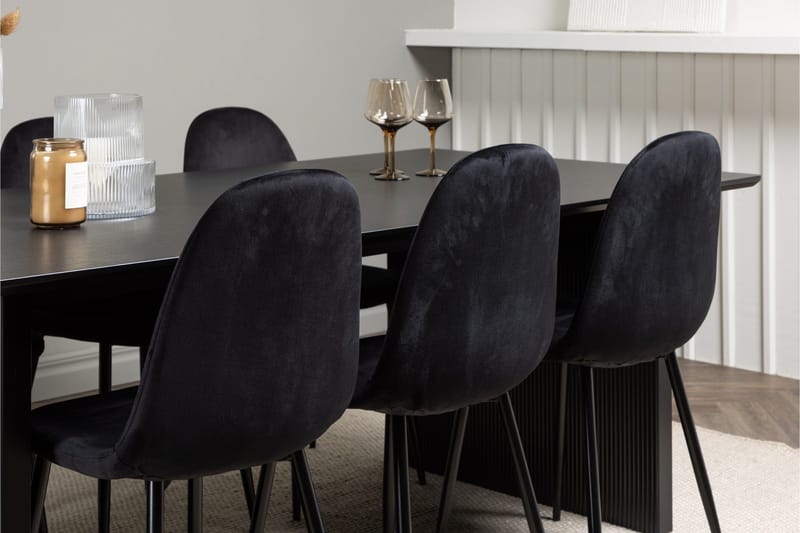 Vail Matgrupp 200 cm Rektangulär med 6 Polar stolar - Svart - Products - Möbler - Bord & matgrupp - Matgrupp