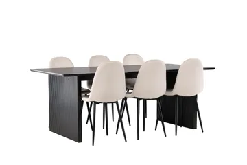 Vail Matgrupp 200 cm Rektangulär med 6 Polar stolar - Beige - Products - Möbler - Bord & matgrupp - Matgrupp