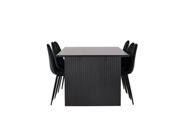 Vail Matgrupp 200 cm Rektangulär med 6 Polar stolar - Svart - Products - Möbler - Bord & matgrupp - Matgrupp