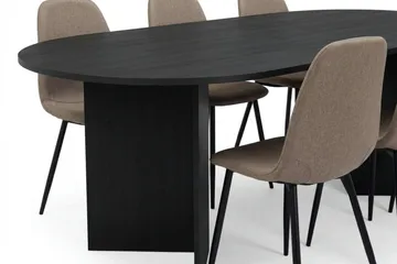 Vera Matgrupp rektangulärt 180 cm Svart med 6 Nibe Matstolar - Svartlaserad ek - Products - Möbler - Bord & matgrupp - Matgrupp