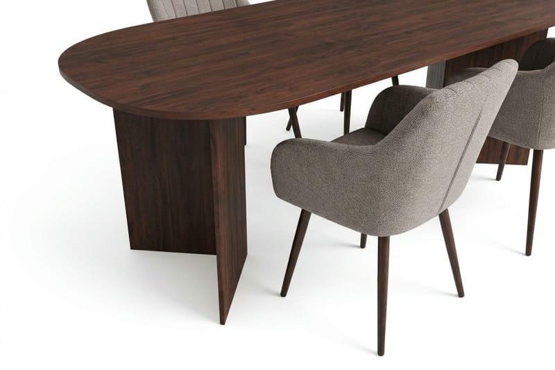 Vera Matgrupp rektangulärt 220 cm Valnöt med 6 Filippa Matstolar - Valnöt - Products - Möbler - Bord & matgrupp - Matgrupp