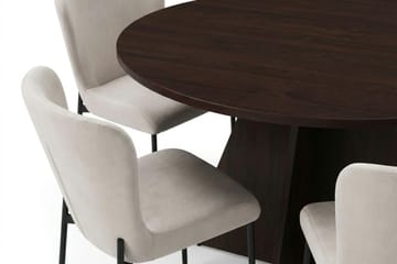 Vera Matgrupp runt 130 cm Rökt Ek med 6 Elsie Matstolar - Rökt ek/Beige - Products - Möbler - Bord & matgrupp - Matgrupp