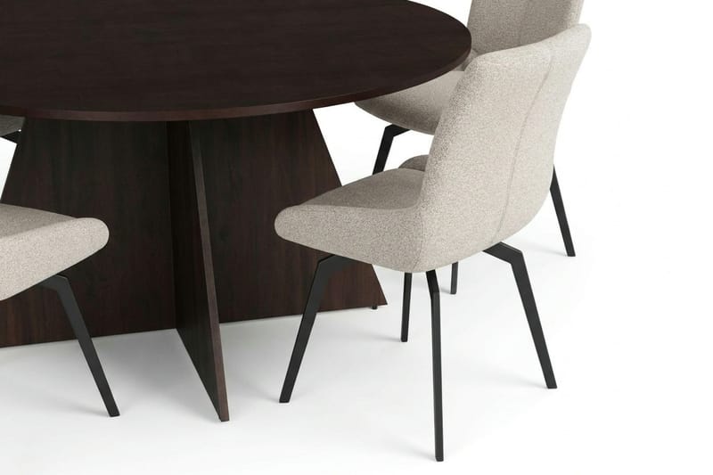 Vera Matgrupp runt 150 cm Rökt Ek med 6 Mora Matstolar - Rökt ek - Products - Möbler - Bord & matgrupp - Matgrupp