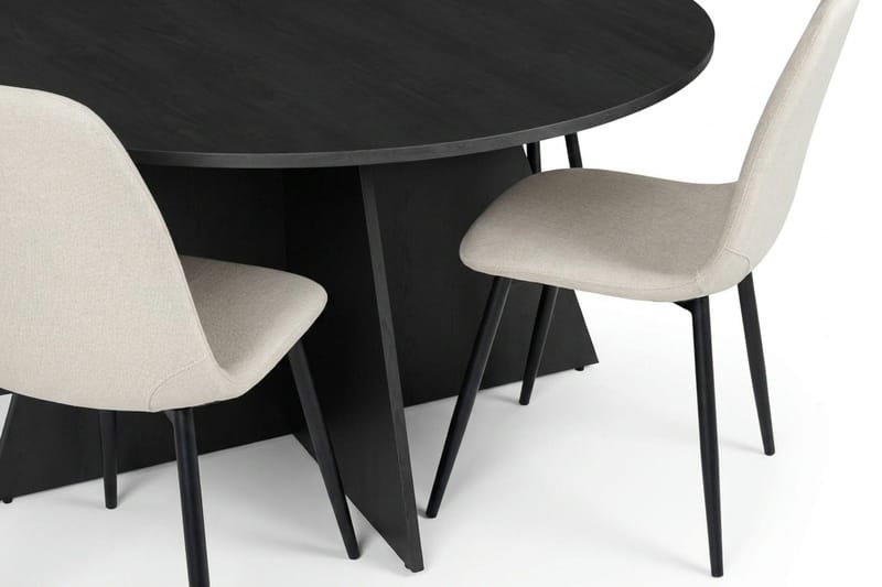 Vera Matgrupp runt 150 cm Svart med 6 Nibe Matstolar - Svart - Products - Möbler - Bord & matgrupp - Matgrupp