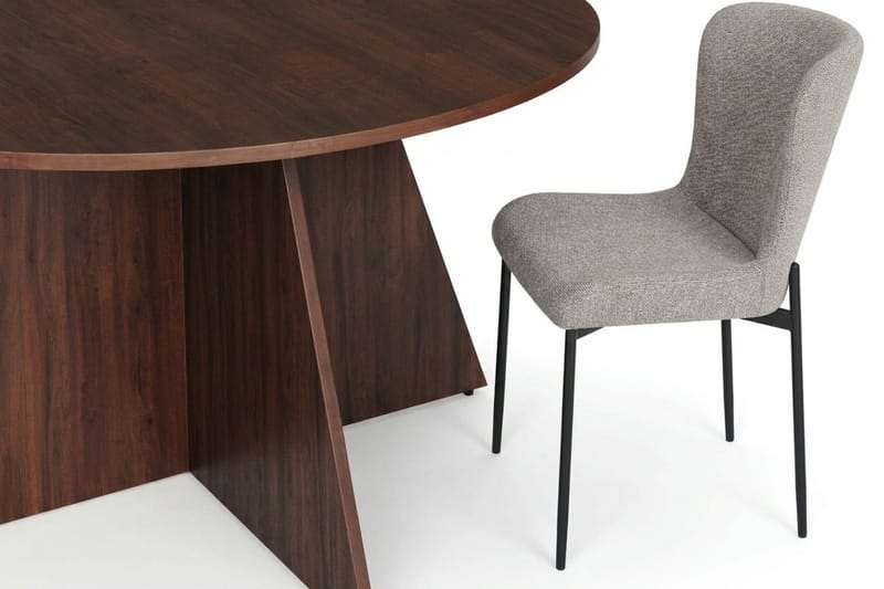 Vera Matgrupp runt 150 cm Valnöt med 6 Elsie Matstolar - Valnöt - Products - Möbler - Bord & matgrupp - Matgrupp