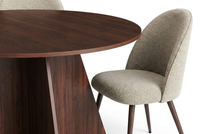 Vera Matgrupp runt 150 cm Valnöt med 6 Nibe Plus Matstolar - Valnöt - Products - Möbler - Bord & matgrupp - Matgrupp