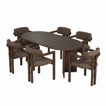 Vintar Matbord- och stolset 180x75x90 cm 7 delar
