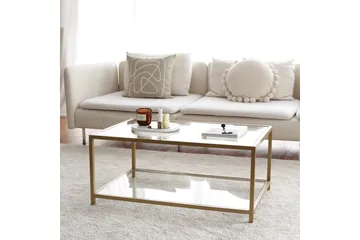 Wickaren Soffbord 90 cm - Guld/Glas - Products - Möbler - Bord & matgrupp - Soffbord
