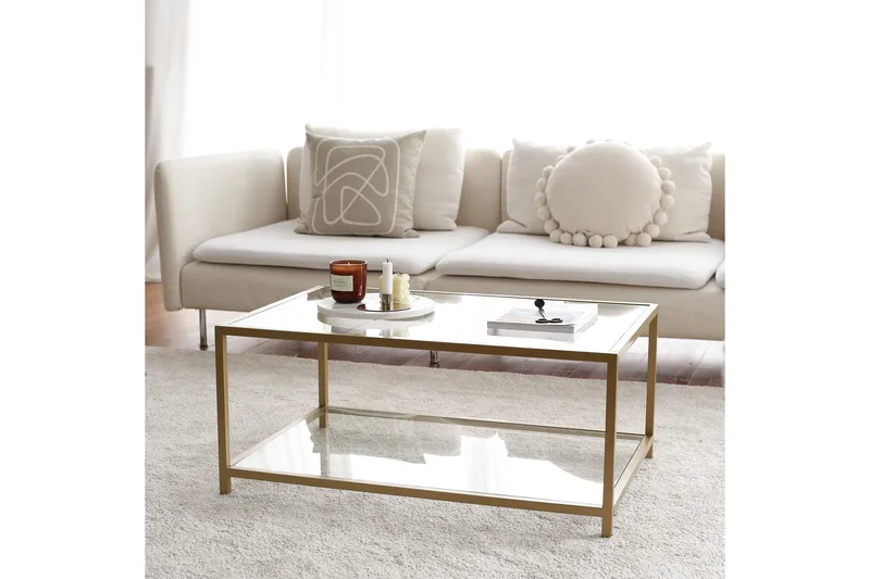 Wickaren Soffbord 90 cm - Guld/Glas - Products - Möbler - Bord & matgrupp - Soffbord