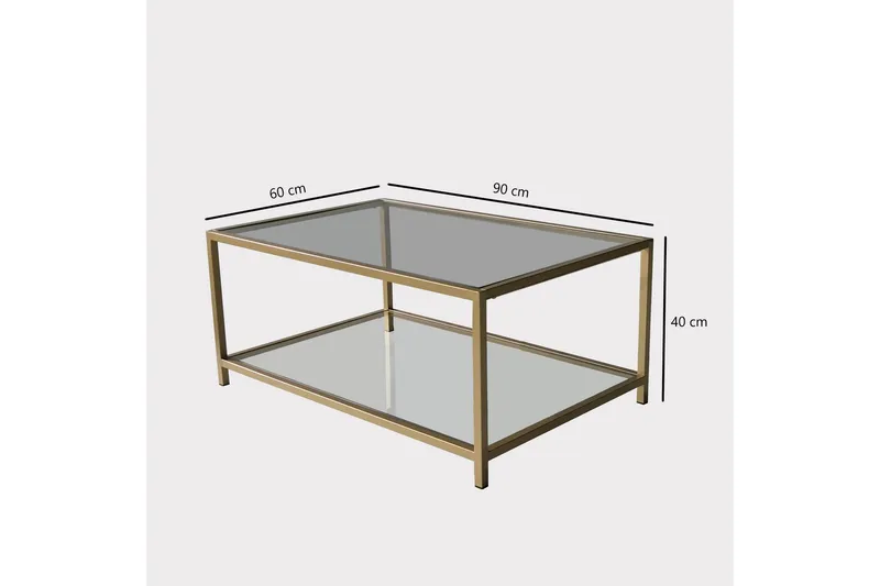 Wickaren Soffbord 90 cm - Guld/Glas - Products - Möbler - Bord & matgrupp - Soffbord