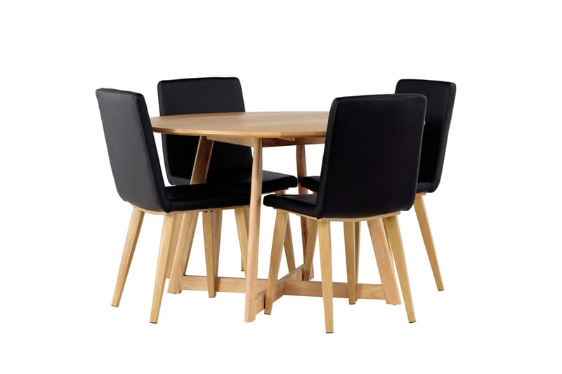 Yakidon Matgrupp 120 cm Rund med 4 Today stolar - Svart - Products - Möbler - Bord & matgrupp - Matgrupp