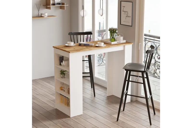 Zambasa Barbord 120 cm - Natur/Vit - Products - Möbler - Bord & matgrupp - Barbord & ståbord