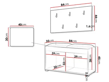 Agawal Hallmöbelset - Brun - Products - Möbler - Hallmöbler - Möbelset för hall & entre