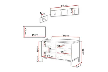 Dunvegan Hallmöbelset 84x44 cm Brown - Products - Möbler - Hallmöbler - Möbelset för hall & entre