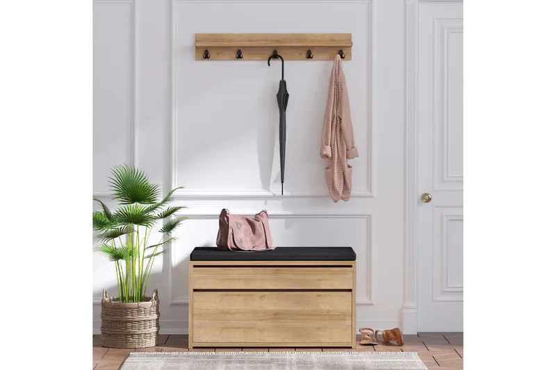 Hallmöbelset 35x80 cm - Natur/Svart - Products - Möbler - Hallmöbler - Möbelset för hall & entre