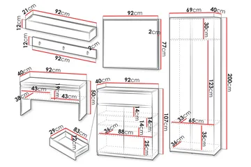 Simply Hallmöbelset - Grå - Products - Möbler - Hallmöbler - Möbelset för hall & entre