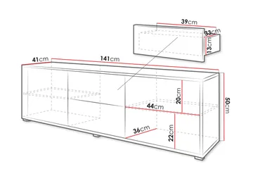 Agawal Tv-bänk 141 cm - Beige - Products - Möbler - TV- & Mediamöbler - TV bänk & mediabänk