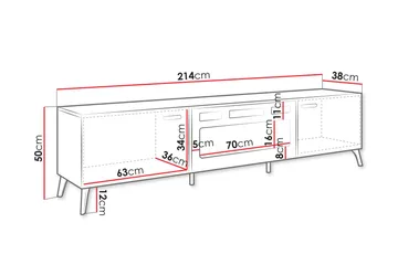 Akihiko Tv-bänk 214 cm - Cashmere - Products - Möbler - TV- & Mediamöbler - TV bänk & mediabänk