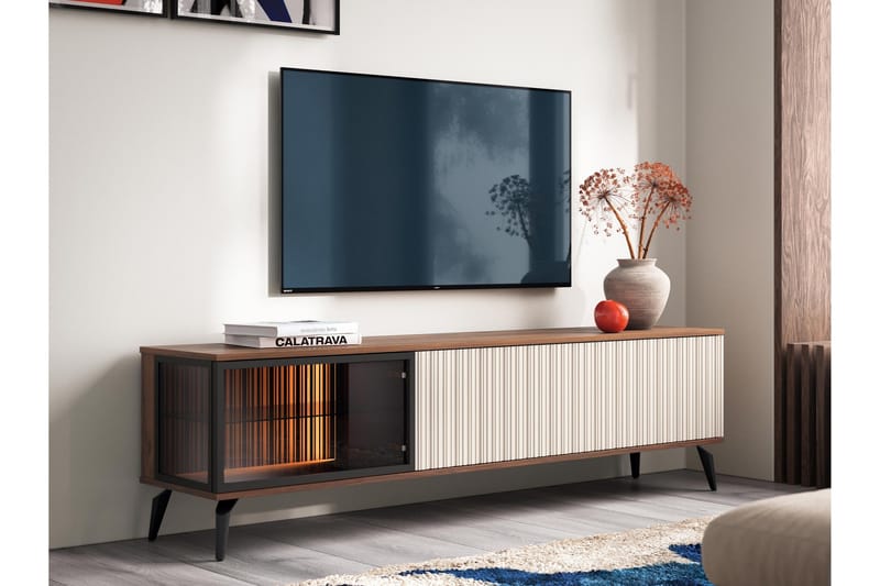 Akinari Tv-bänk 180 cm - Brun/Beige - Products - Möbler - TV- & Mediamöbler - TV bänk & mediabänk