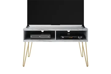 Athena Tv-bänk 107x50 cm Vit/Marmormönster - Novogratz - Products - Möbler - TV- & Mediamöbler - TV bänk & mediabänk