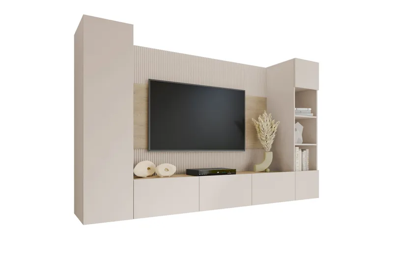 Bernice Tv-skåp 260x38 cm, Beige