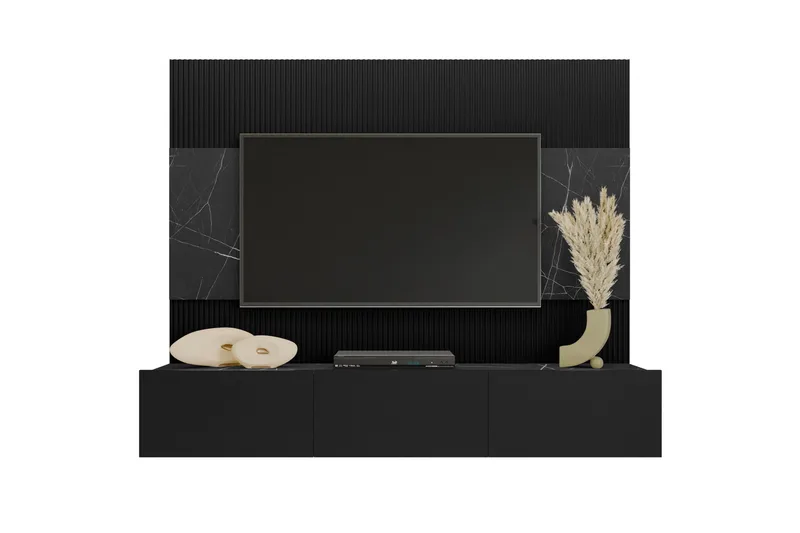 Bernice Tv-skåp 38x150 cm - Svart - Products - Möbler - TV- & Mediamöbler - TV-möbelset