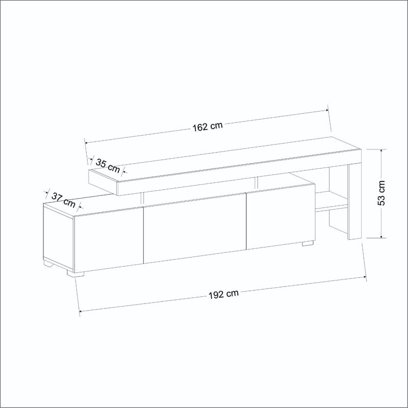 Jurukovo TV-bänk 192x53x37 cm - Travertin, varm ek - Products - Möbler - TV- & Mediamöbler - TV bänk & mediabänk