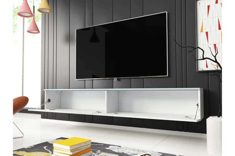 Kanak Tv-bänk 180 cm - Vit/Grå - Products - Möbler - TV- & Mediamöbler - TV bänk & mediabänk